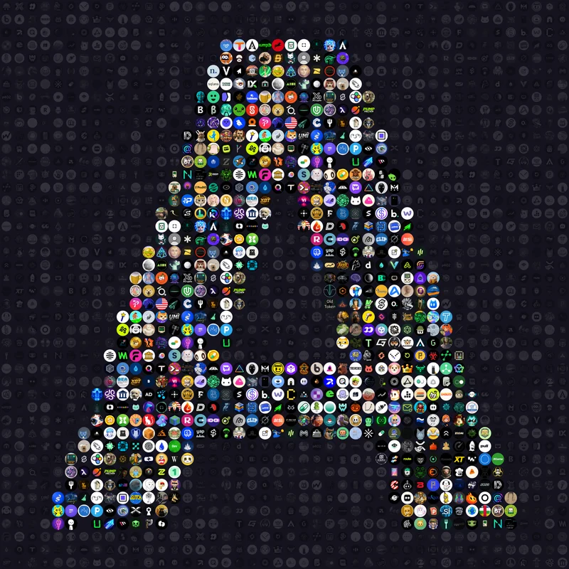 ARCHIVE logo: the letter A made of archived coin logos